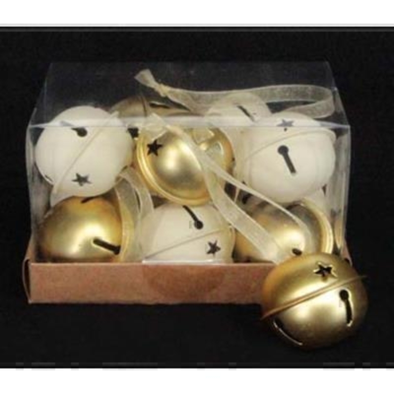 Add a touch of tradition to your tree this Christmas with this boxed set of 12 Christmas jingle bells decorations. Approx size (LxWxD) 8x11.5x8cm